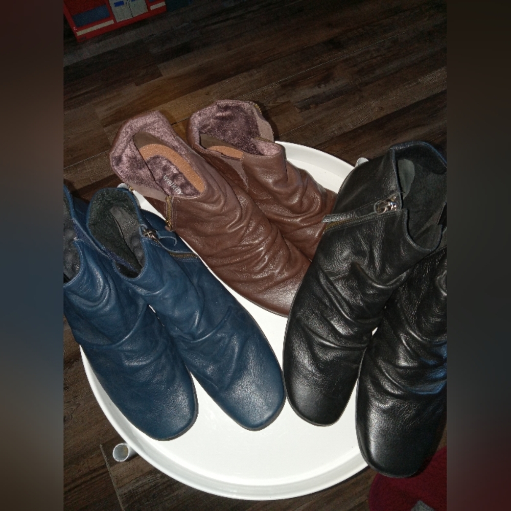 Set of 3 Walking Cradles Genuine Leather Ankle Booties Women's Size 10S FF226 - Picture 7 of 15